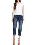 Boyfriend Loved Destroyed Cuffed Jeans