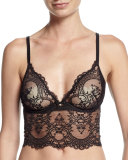 Chrystalle Lace Long-Line Bra, Black