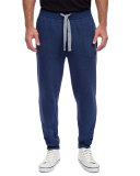 Terry Cotton-Blend Sweatpants, Blue