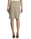 Asymmetric Suede Skirt, Stone