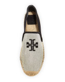 Vargas Canvas & Leather Espadrille, Ecru/Black