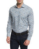 Multi Floral-Print Long-Sleeve Sport Shirt, Multicolored