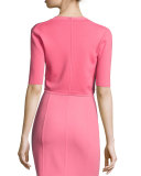 Half-Sleeve Knit Shrug, Pink