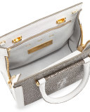 Capri Stingray & Vitello Bag, Silver/White