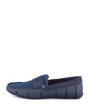 Mesh and Rubber Penny Loafer, Navy