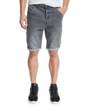 Faded Denim Shorts, Gray