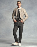 Donegal Three-Button Cardigan Jacket, Anthracite