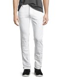 Tilted Tor Distressed Skinny Jeans, White