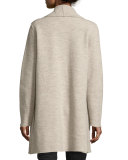 Boiled Wool Funnel-Neck Coat 