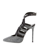 Crystal Lace-Up 115mm Pump, Gray