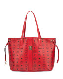 Liz Reversible Medium Shopper Tote Bag, Ruby