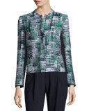 Marcy Zip-Front Printed Jacket