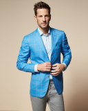 Mini Floral-Geometric Dress Shirt, Light Blue