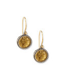Carved Bronze Athena Coin Earrings