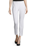Side-Zip Cropped Pants, Optic White