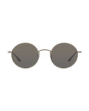 After Midnight Round Sunglasses, Silver/Gray