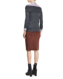 Off-The-Shoulder Long-Sleeve Top, Volcano