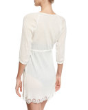 Raglan Gauze Caftan Coverup Tunic, White