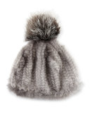 Slouchy Mink Beanie, Gray