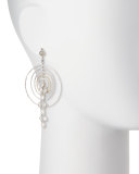 Concentric Labradorite Drop Earrings with Diamonds