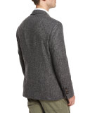 Chevron Two-Button Soft Jacket, Gray