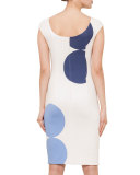 Scoop-Back Circle-Print Dress