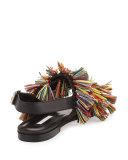 Cuture Fringe Flat Slingback Sandal, Multicolor/Black