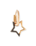 Sheriff Star 14K Rose Gold & Black Diamond Dangling Hoop Earring
