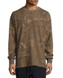 Camouflage-Print Thermal Long-Sleeve Tee, Medium Green