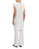 Porter V-Neck Tunic Blouse, White