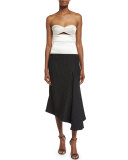 Sweetheart-Neck Bustier Top W/Cutout, Off White