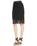 Scarlett Swirly-Lace Pencil Skirt