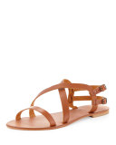Socoa Strappy Leather Sandal, Cognac