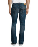 Ricky Distressed Denim Jeans, Medium Blue