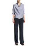 Wide-Leg Silk Pants