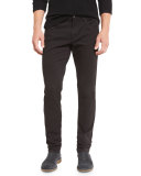 Essential Five-Pocket Stretch-Twill Pants, Black