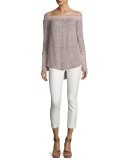 Cropped Stretch Leggings, Soft White