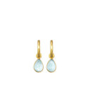 Light Aqua Intaglio Teardrop Earring Pendants