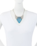 Crystal Encrusted Lattice Bib Necklace