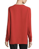 Byrus Split-Neck Silk Blouse