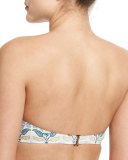 Mosaic Printed Underwire Bandeau Swim Top, Pompeii