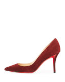 Apostrophy Suede 85mm Red Sole Pump, Fusian Gray