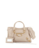 Classic Metallic Edge City Small Bag, Beige Praline
