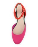 Cami Colorblock Block-Heel Pump, Pink/Multi