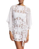 Claudia Floral-Crochet Coverup Dress
