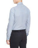 Flannel Long-Sleeve Sport Shirt, Light Blue