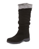 Trevis Slouchy Suede Weather Boot, Black