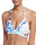 La Playa Wrap Bikini Top, White Columbia Floral