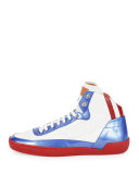 Ethyx Men's Colorblock Patent Leather High-Top Sneaker, Multi