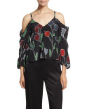 Agatha Floral Cold-Shoulder Blouse